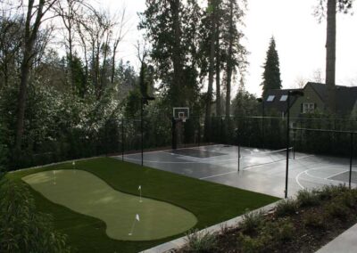 putting green and basketball court designed and implemented by Landry + Co